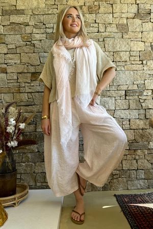 Lalli Damask 7/8 Barrel Leg Pant Seashell